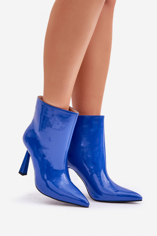 avec effet vernis Bottes Activé Szpice Un modèle convaincant couleur bleue Seliri avec effet vernis Bottes Activé Szpice Un modèle convaincant couleur bleue Seliri