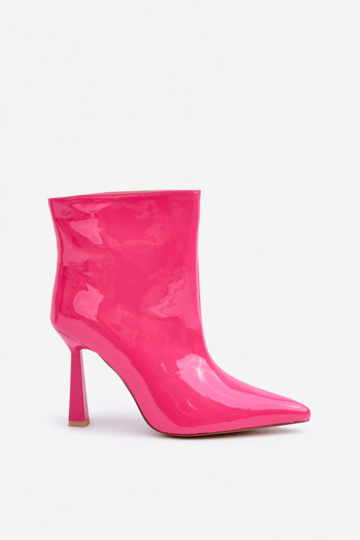 Bottines avec effet verni modèle à enfiler rose Seliri