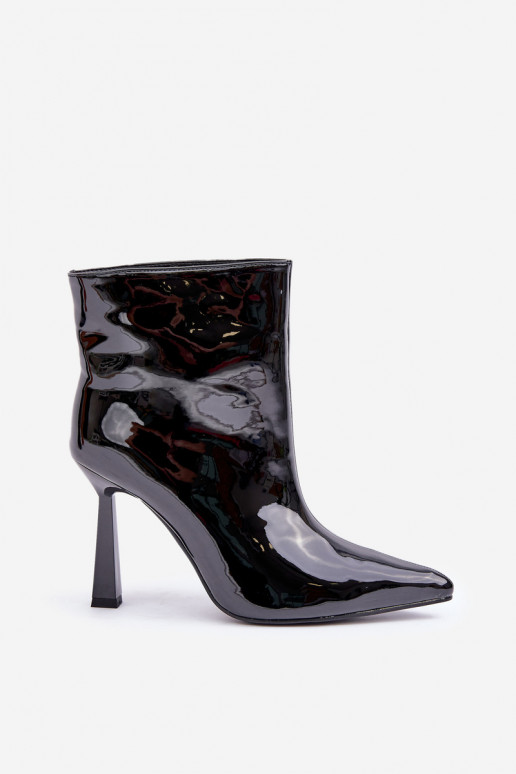 avec effet vernis Bottes Activé Szpice Un modèle convaincant couleur noire Seliri avec effet vernis Bottes Activé Szpice Un modèle convaincant couleur noire Seliri