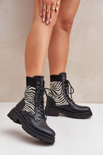 Bottines de travail Féminin avec une semelle intérieure de type chaussette Zebra couleur noire Raviri 2