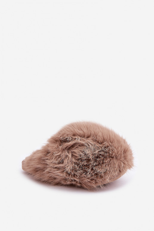 Chaussons pour femmes avec fourrure couleur sable INladisa
