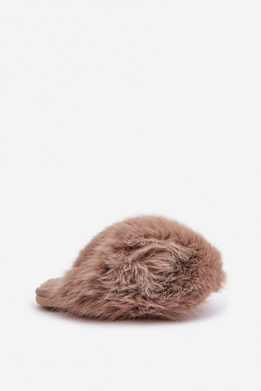 Chaussons pour femmes avec fourrure couleur sable INladisa