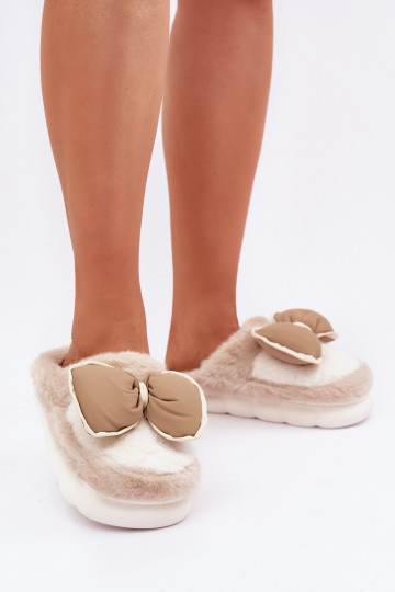 Chaussons avec nœuds couleur sable Grilis