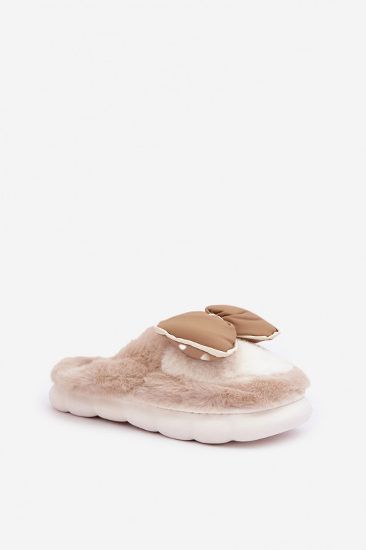 Chaussons avec nœuds couleur sable Grilis