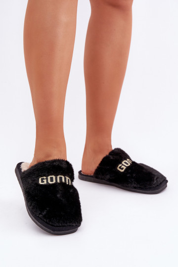 Chaussons Féminin avec un manteau de fourrure I Activépisem couleur noire Kalelia 2