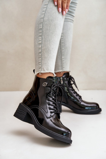 Bottines en cuir verni... 2