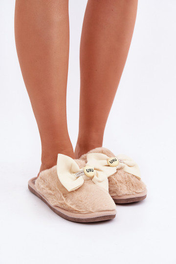 Chaussons pour femmes avec fourrure I Lankas couleur sable Olfedi