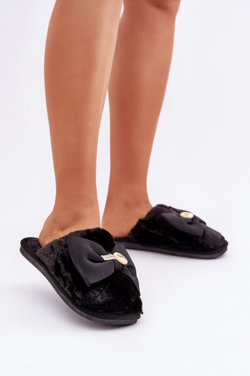 Chaussons pour femmes avec fourrure I Lankas noires Olfedi