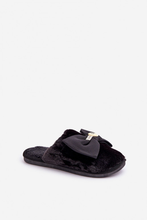 Chaussons pour femmes avec fourrure I Lankas noires Olfedi