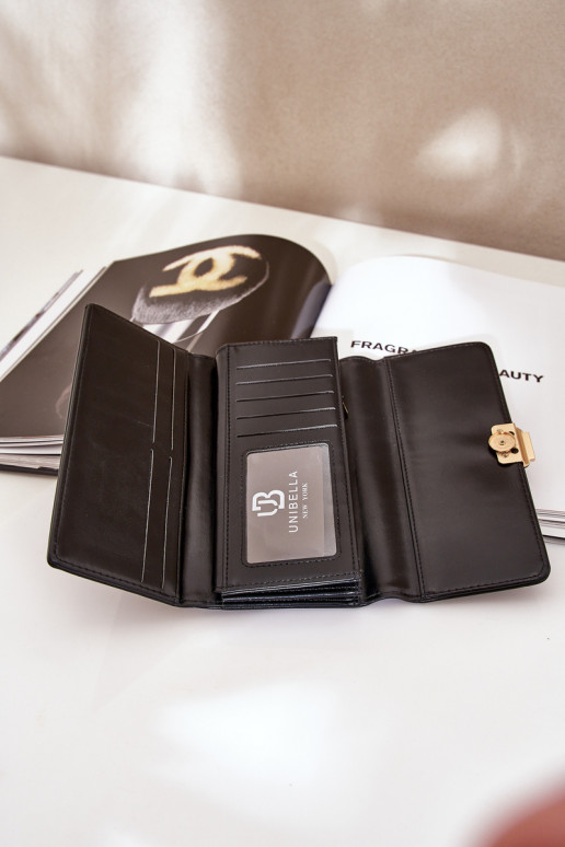 Eko Cuir Gładki Portefeuille femme couleur noire Erolia