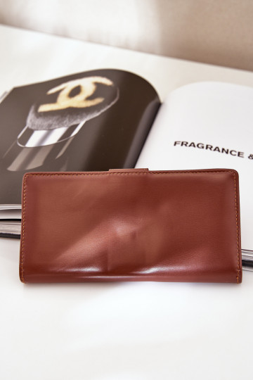 Portefeuille femme en simili cuir marron Kalinessa 2