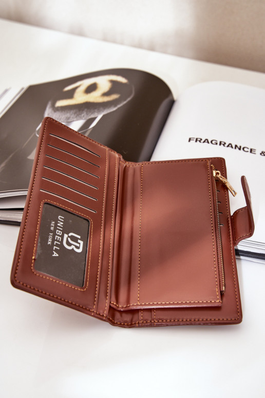 Portefeuille femme en simili cuir marron Kalinessa