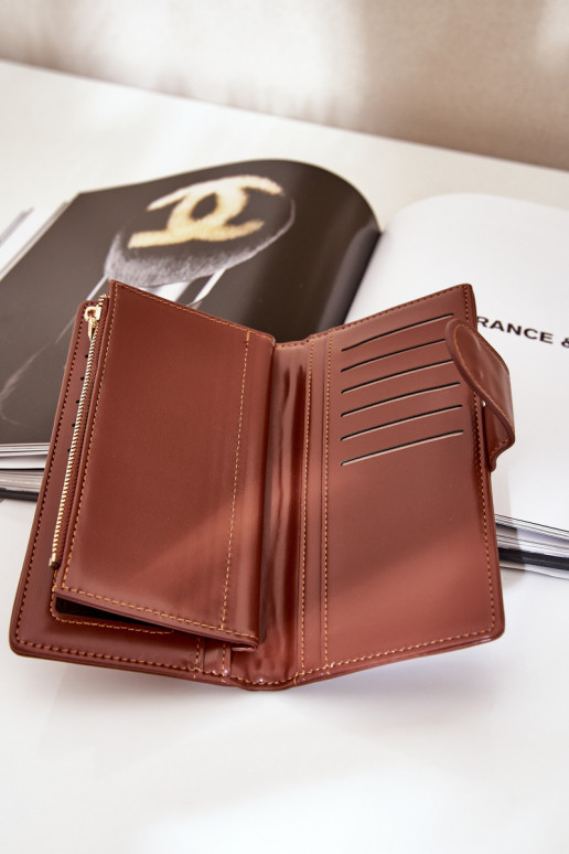 Portefeuille femme en simili cuir marron Kalinessa