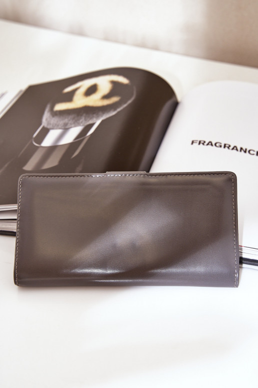 Portefeuille femme en cuir écologique couleur grise Kalinessa