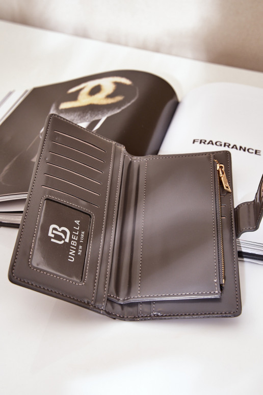 Portefeuille femme en cuir écologique couleur grise Kalinessa