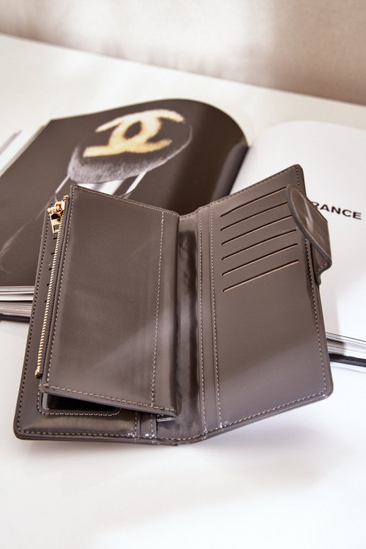 Portefeuille femme en cuir écologique couleur grise Kalinessa