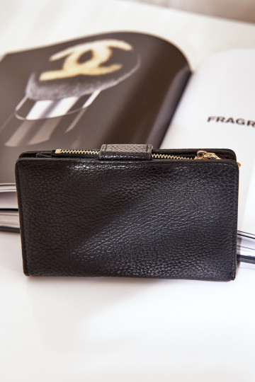 Portefeuille femme en simili cuir noir Isamille 2