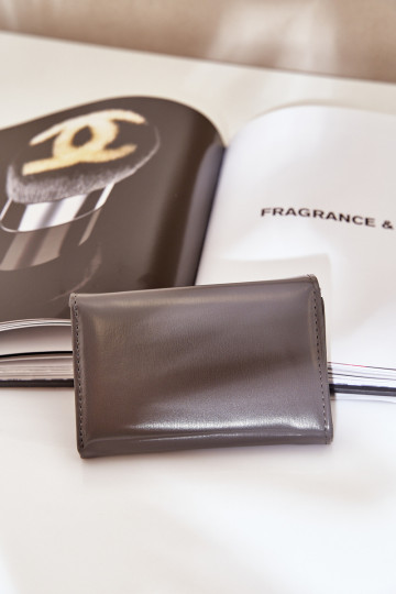 Portefeuille femme verni gris foncé Rahner 2