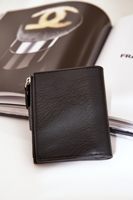 Portefeuille femme en simili cuir noir Jezorea