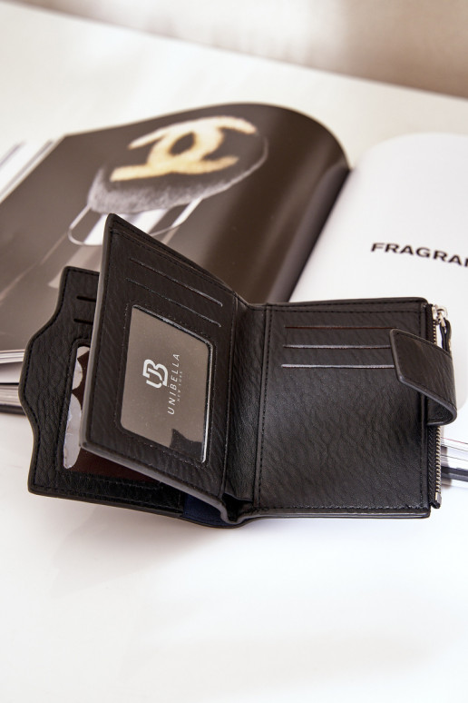 Portefeuille femme en simili cuir noir Jezorea