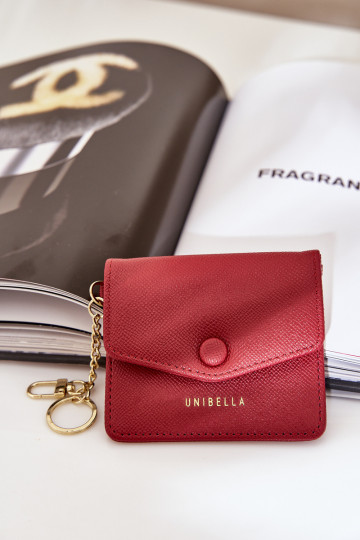 Etui Activé Karty Ze couleur doréem Brelokiem en cuir écologique Bourgogne Iritinme