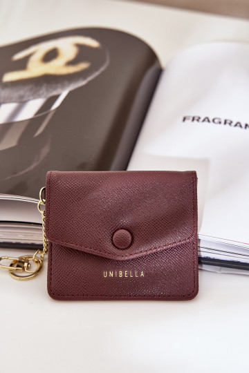 Etui Activé Karty Ze couleur doréem Brelokiem en cuir écologique marron Iritinme