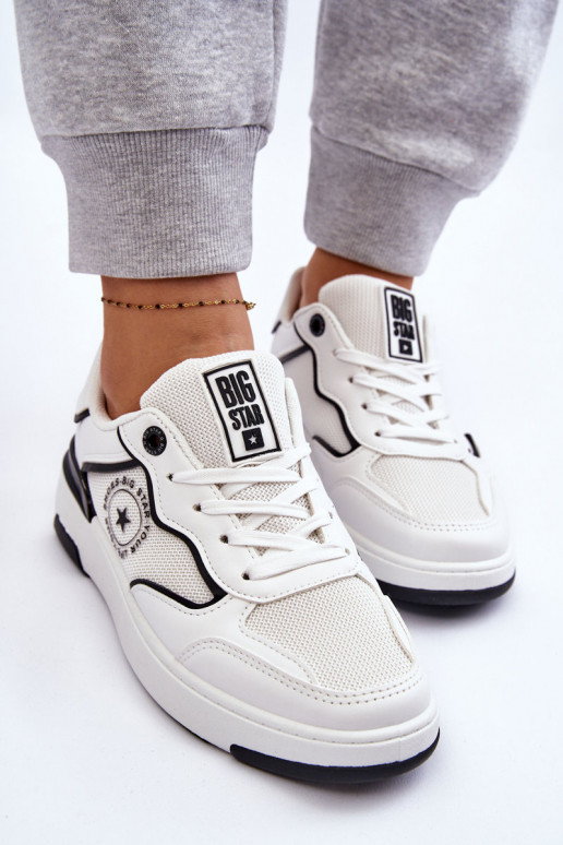 Féminin Style sportif chaussures Big Star LL274440 Blanc-couleur noire