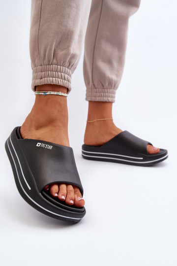 Pantoufles pour femmes avec une plateforme Big Star NN274A037 couleur noire