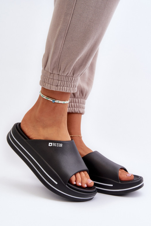 Pantoufles pour femmes avec une plateforme Big Star NN274A037 couleur noire Pantoufles pour femmes avec une plateforme Big Star NN274A037 couleur noire