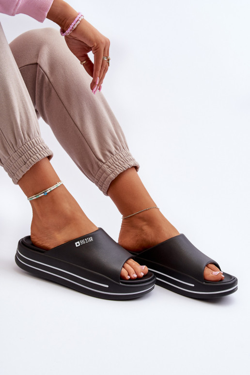 Pantoufles pour femmes avec une plateforme Big Star NN274A037 couleur noire Pantoufles pour femmes avec une plateforme Big Star NN274A037 couleur noire