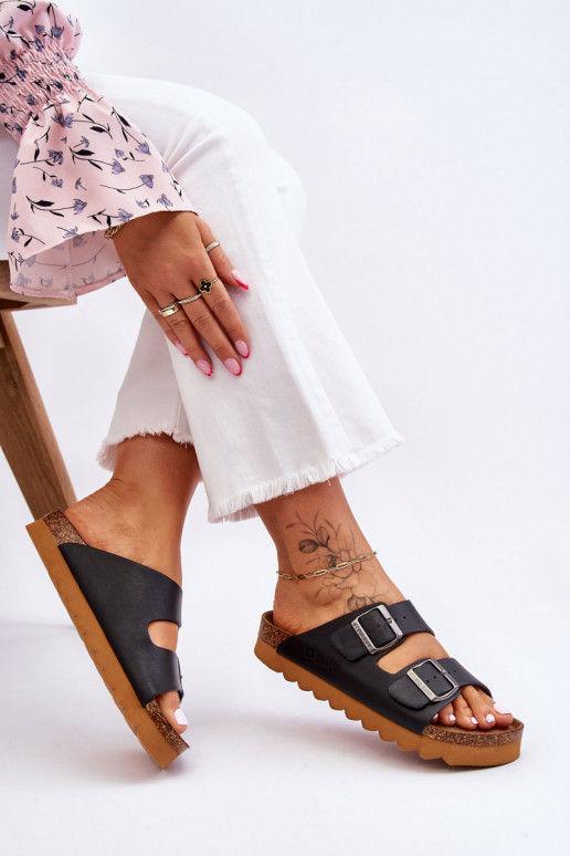 Modèle classique Féminin Chaussons Big Star LL274477 couleur noire