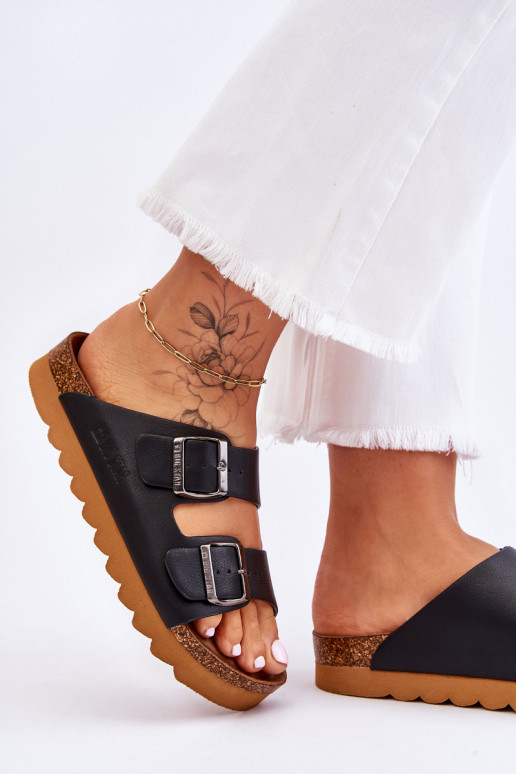 Modèle classique Féminin Chaussons Big Star LL274477 couleur noire