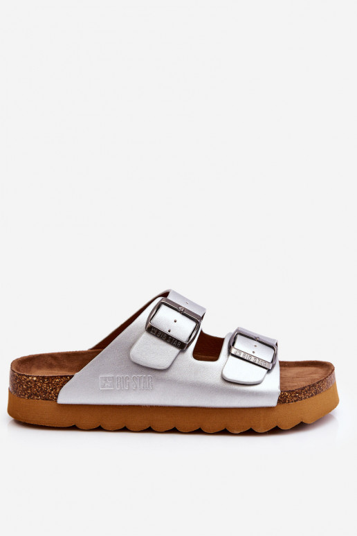 Modèle classique Féminin Chaussons Big Star LL274476 couleur argent Modèle classique Féminin Chaussons Big Star LL274476 couleur argent