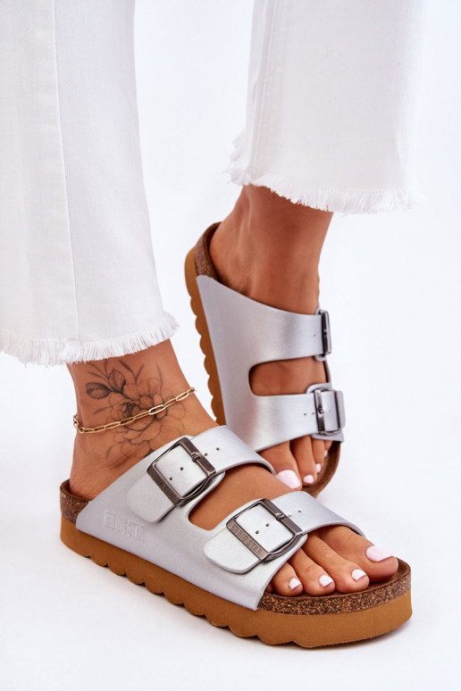 Modèle classique Féminin Chaussons Big Star LL274476 couleur argent Modèle classique Féminin Chaussons Big Star LL274476 couleur argent