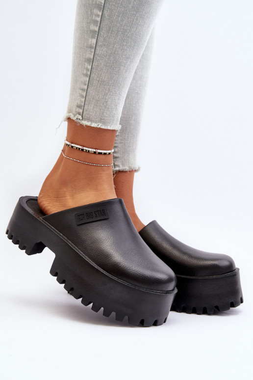 Féminin Chaussons avec des semelles massives à la mode Big Star NN274014 couleur noire Féminin Chaussons avec des semelles massives à la mode Big Star NN274014 couleur noire