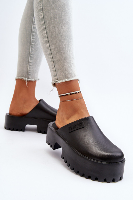 Féminin Chaussons avec des semelles massives à la mode Big Star NN274014 couleur noire Féminin Chaussons avec des semelles massives à la mode Big Star NN274014 couleur noire