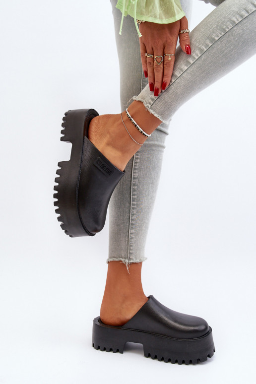 Féminin Chaussons avec des semelles massives à la mode Big Star NN274014 couleur noire Féminin Chaussons avec des semelles massives à la mode Big Star NN274014 couleur noire