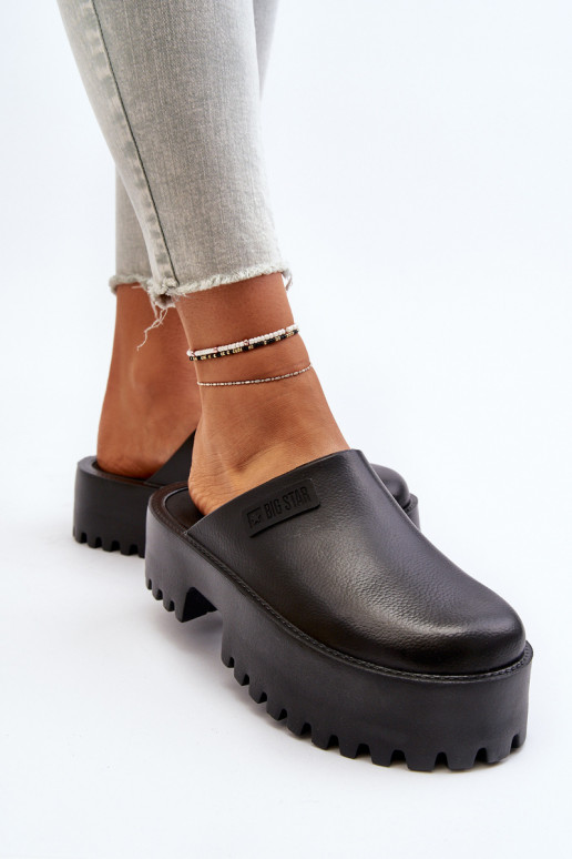 Féminin Chaussons avec des semelles massives à la mode Big Star NN274014 couleur noire Féminin Chaussons avec des semelles massives à la mode Big Star NN274014 couleur noire