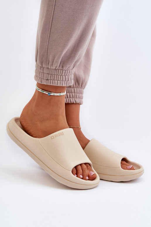  Pantoufles pour femmes Big Star NN274A040 beige