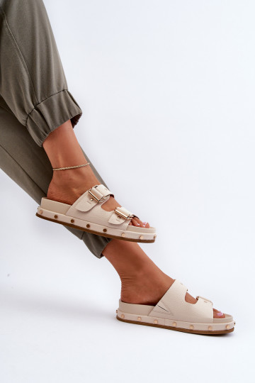 Pantoufles pour femmes avec une plateforme Big Star NN274083 beige 2