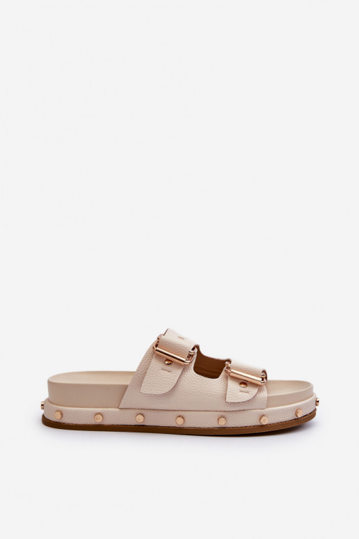 Pantoufles pour femmes avec une plateforme Big Star NN274083 beige