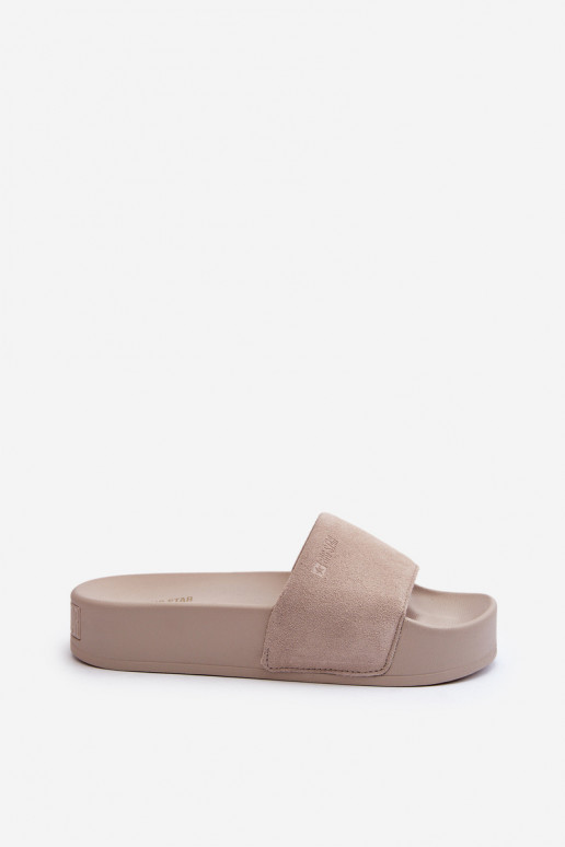 Féminin Chaussons avec une plateforme en daim Big Star NN274A671 beige Féminin Chaussons avec une plateforme en daim Big Star NN274A671 beige