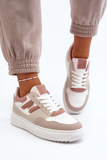 Le bas des femmes Chaussures modèle baskets beige Regines
