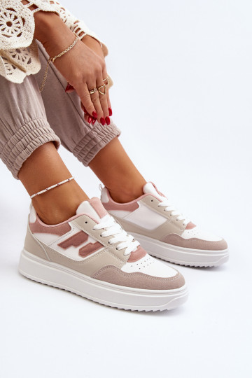 Le bas des femmes Chaussures modèle baskets beige Regines 2