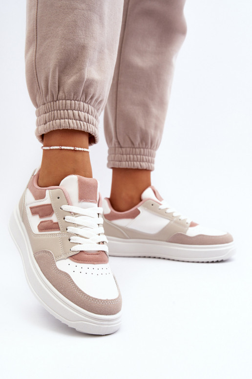 Le bas des femmes Chaussures modèle baskets beige Regines