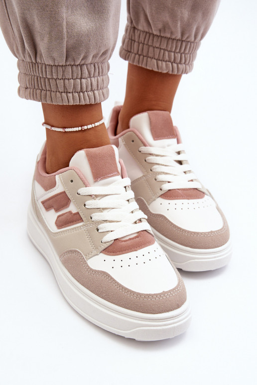 Le bas des femmes Chaussures modèle baskets beige Regines