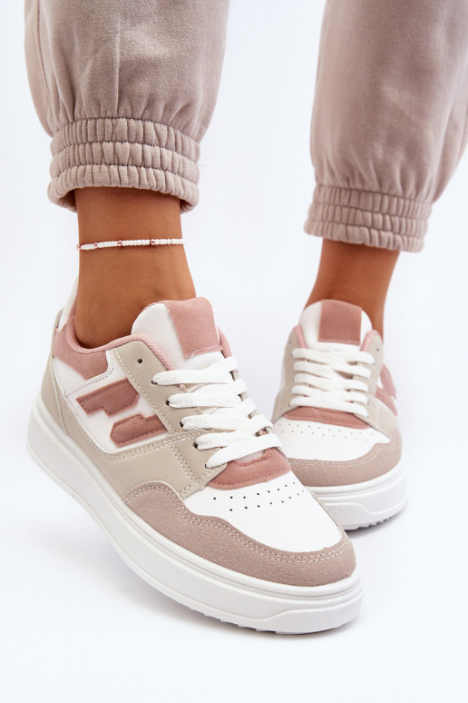 Le bas des femmes Chaussures modèle baskets beige Regines