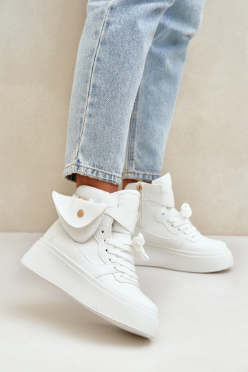 Grand Chaussures modèle baskets avec supplément avec une plateforme couleur blanche Saramis 2