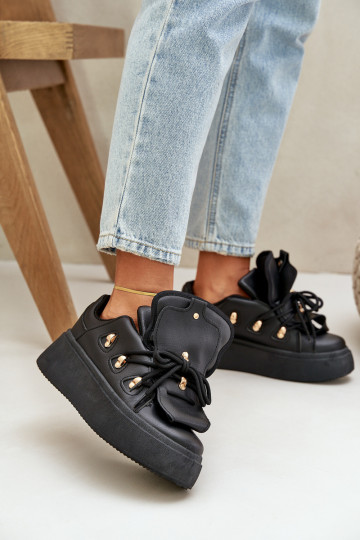 Chaussures modèle baskets Féminin avec une plateforme couleur noire Dolistana 2