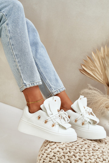 Chaussures modèle baskets Féminin avec une plateforme couleur blanche Dolistana